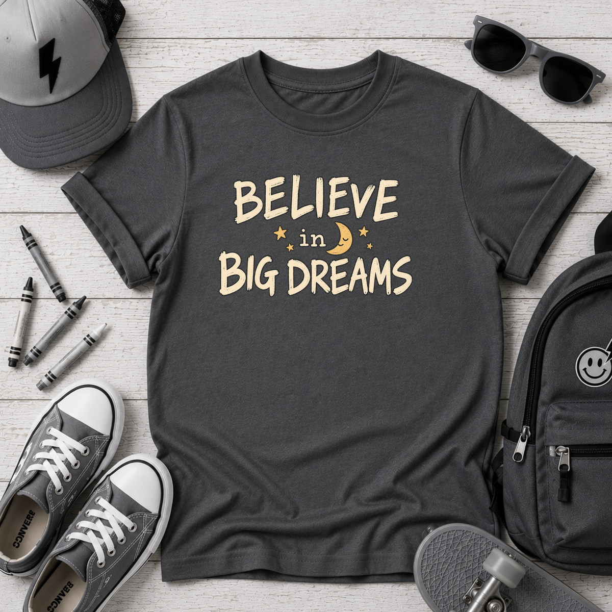 Kids "Believe in Big Dreams" Inspirational/Motivational Graphic Shirt
