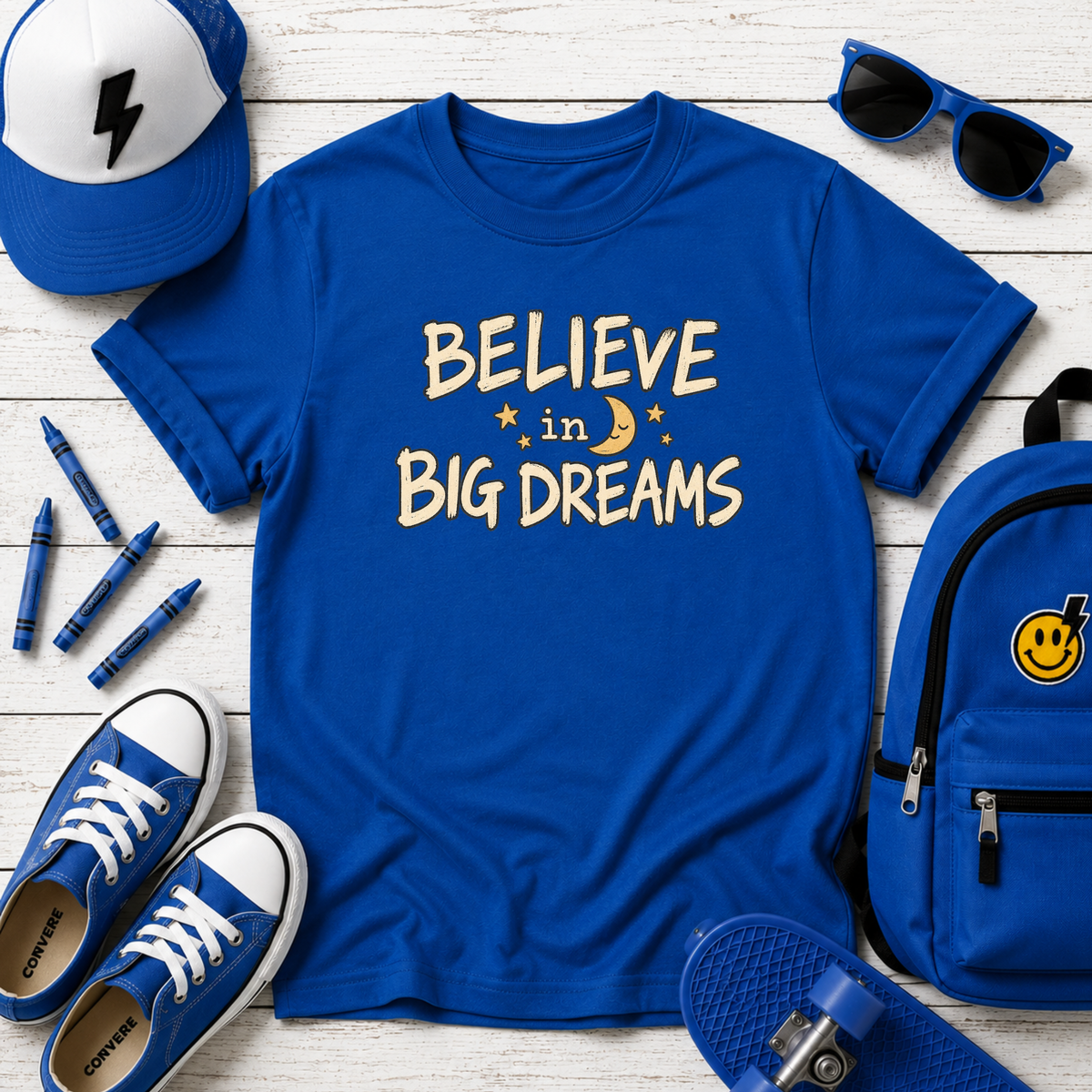 Kids "Believe in Big Dreams" Inspirational/Motivational Graphic Shirt