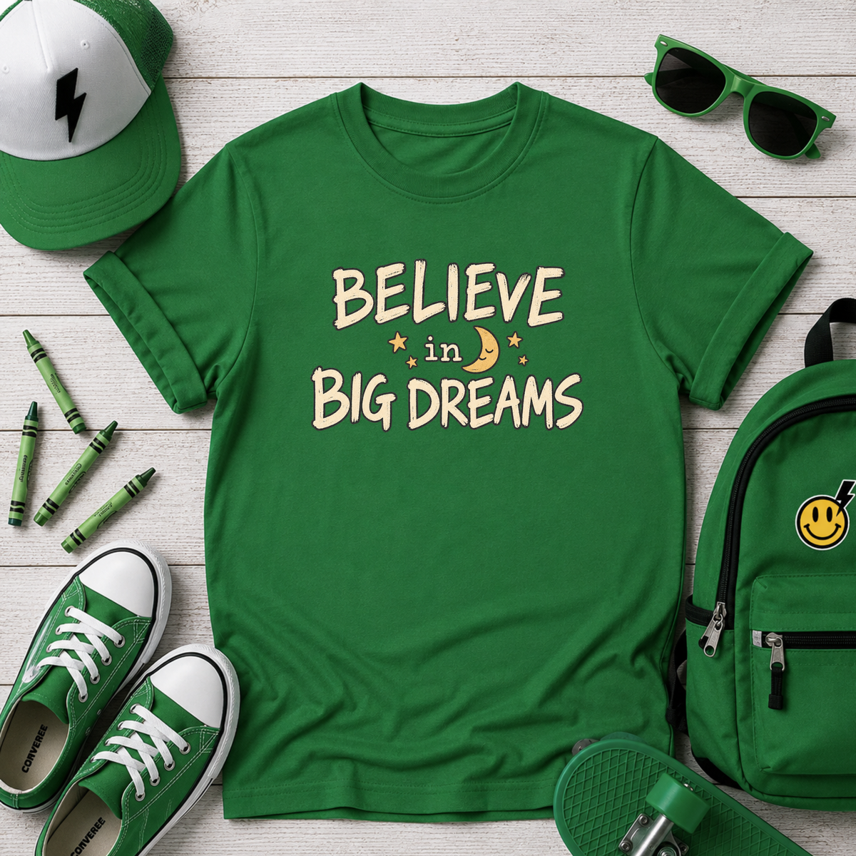 Kids "Believe in Big Dreams" Inspirational/Motivational Graphic Shirt