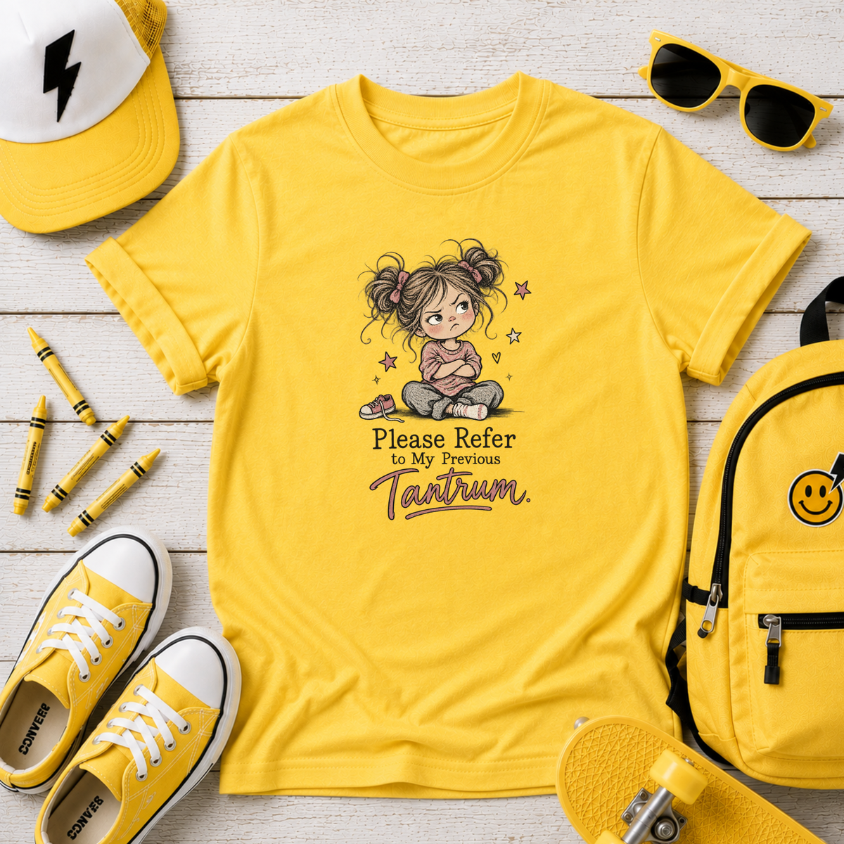 Girls Graphic T‑Shirt "Please Refer to My Previous Tantrum"