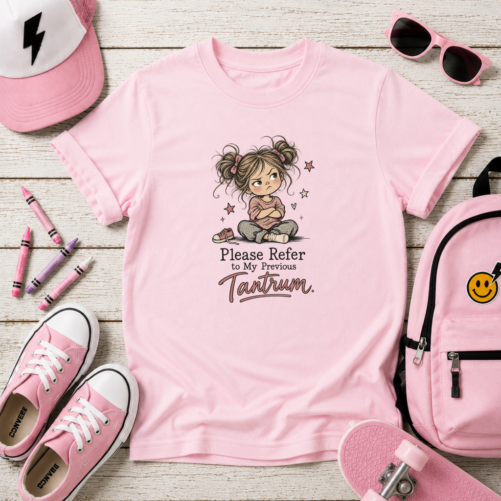 Girls Graphic T‑Shirt "Please Refer to My Previous Tantrum"