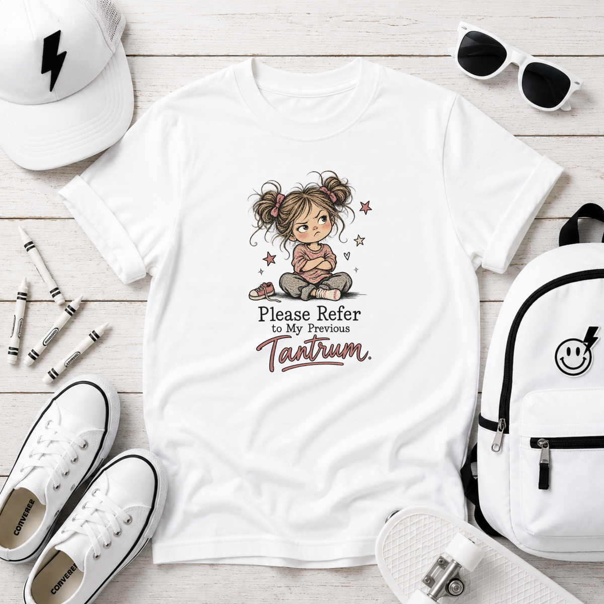 Girls Graphic T‑Shirt "Please Refer to My Previous Tantrum"