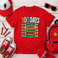 100 Days Smarter School Kids T-Shirt "Smarter, Kinder, Stronger, Braver, Brighter" Celebration Tee