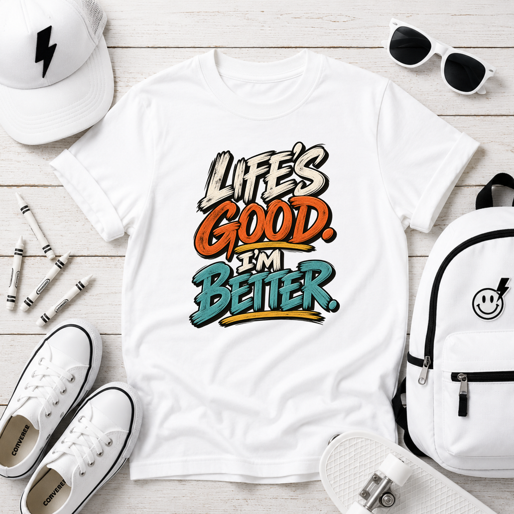 Kids cute “Life’s Good I’m Better” Retro Graphic T-Shirt