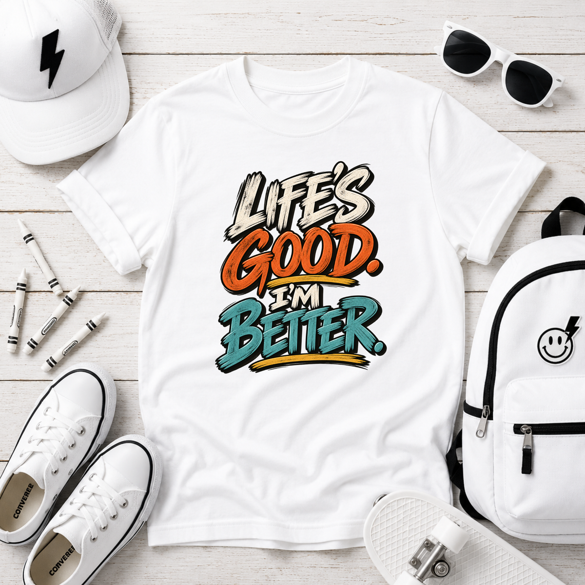 Kids cute “Life’s Good I’m Better” Retro Graphic T-Shirt
