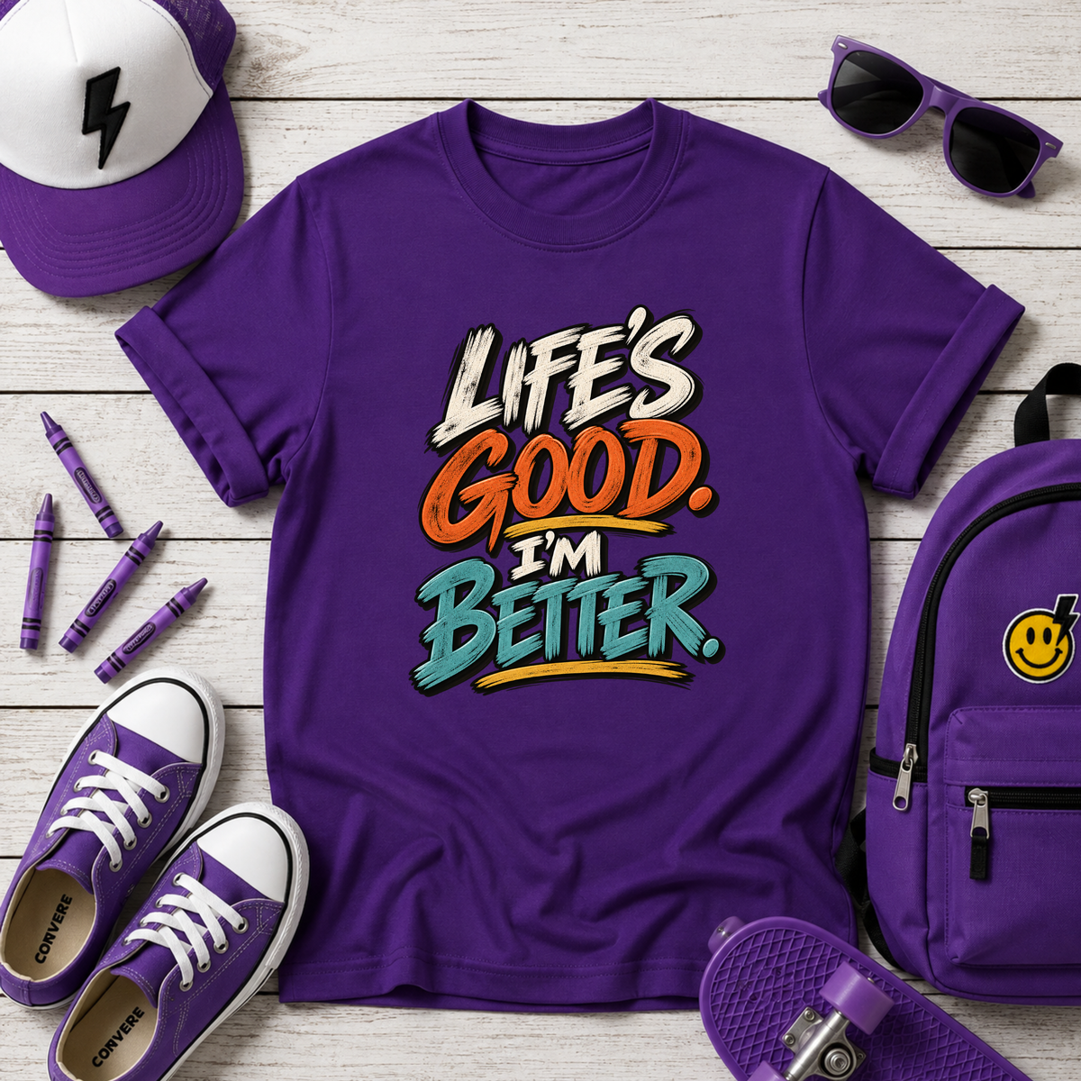 Kids cute “Life’s Good I’m Better” Retro Graphic T-Shirt