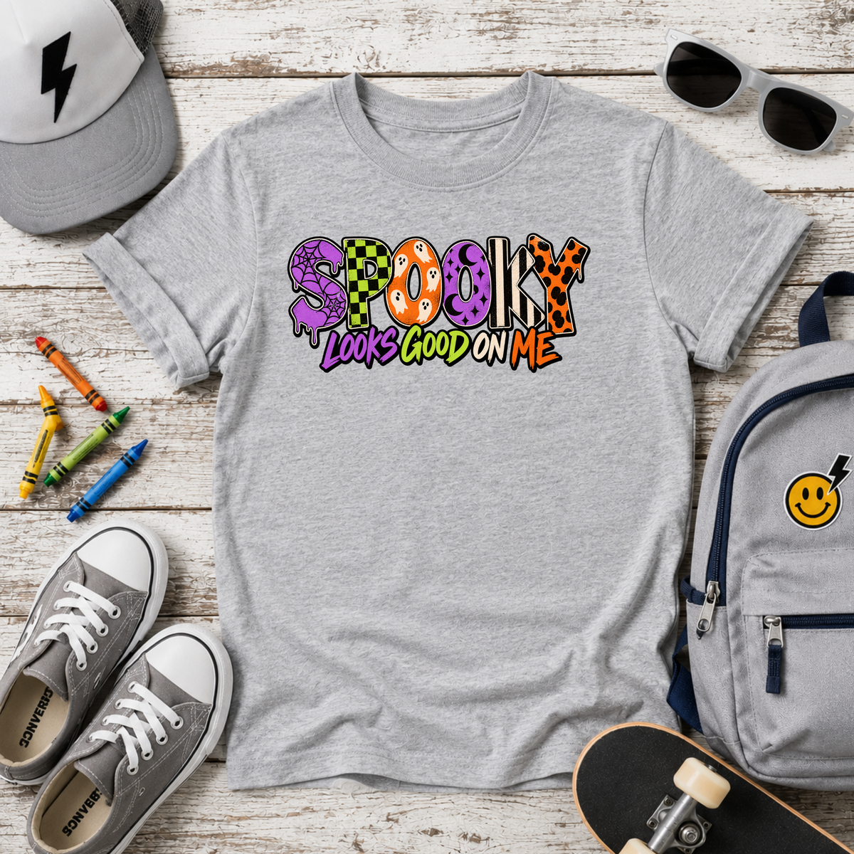 Kids "Spooky Looks Good On Me" Halloween Shirt