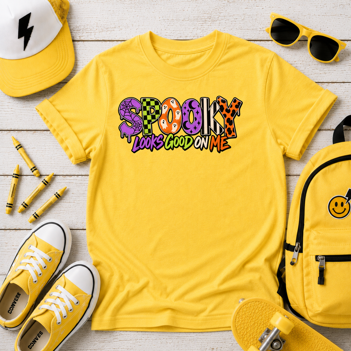 Kids "Spooky Looks Good On Me" Halloween Shirt
