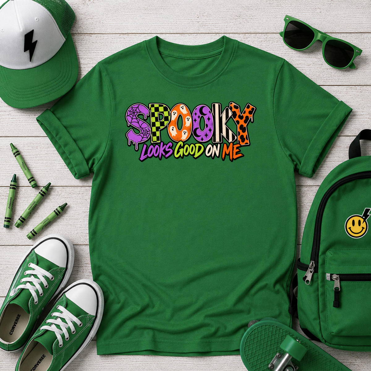 Kids "Spooky Looks Good On Me" Halloween Shirt