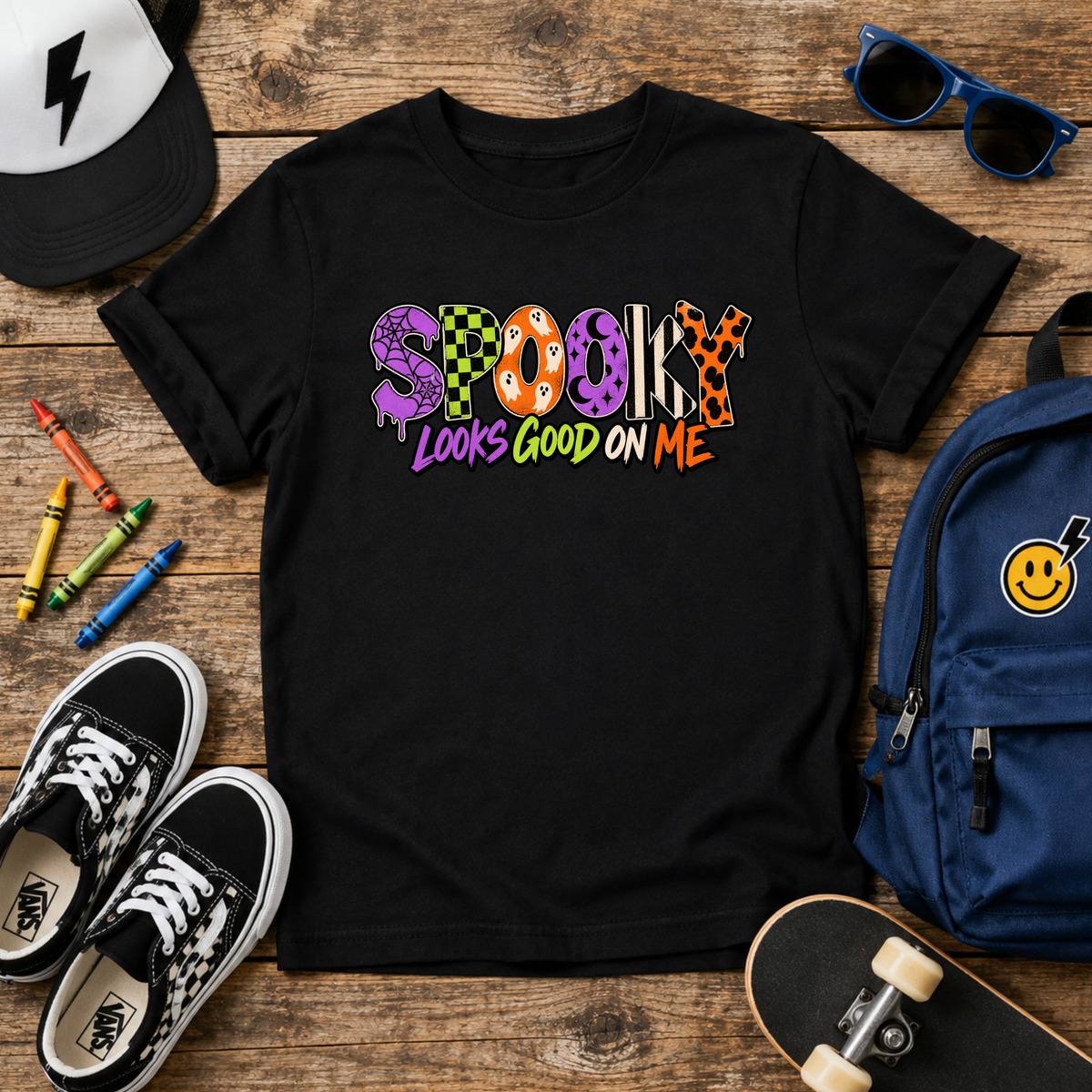 Kids "Spooky Looks Good On Me" Halloween Shirt