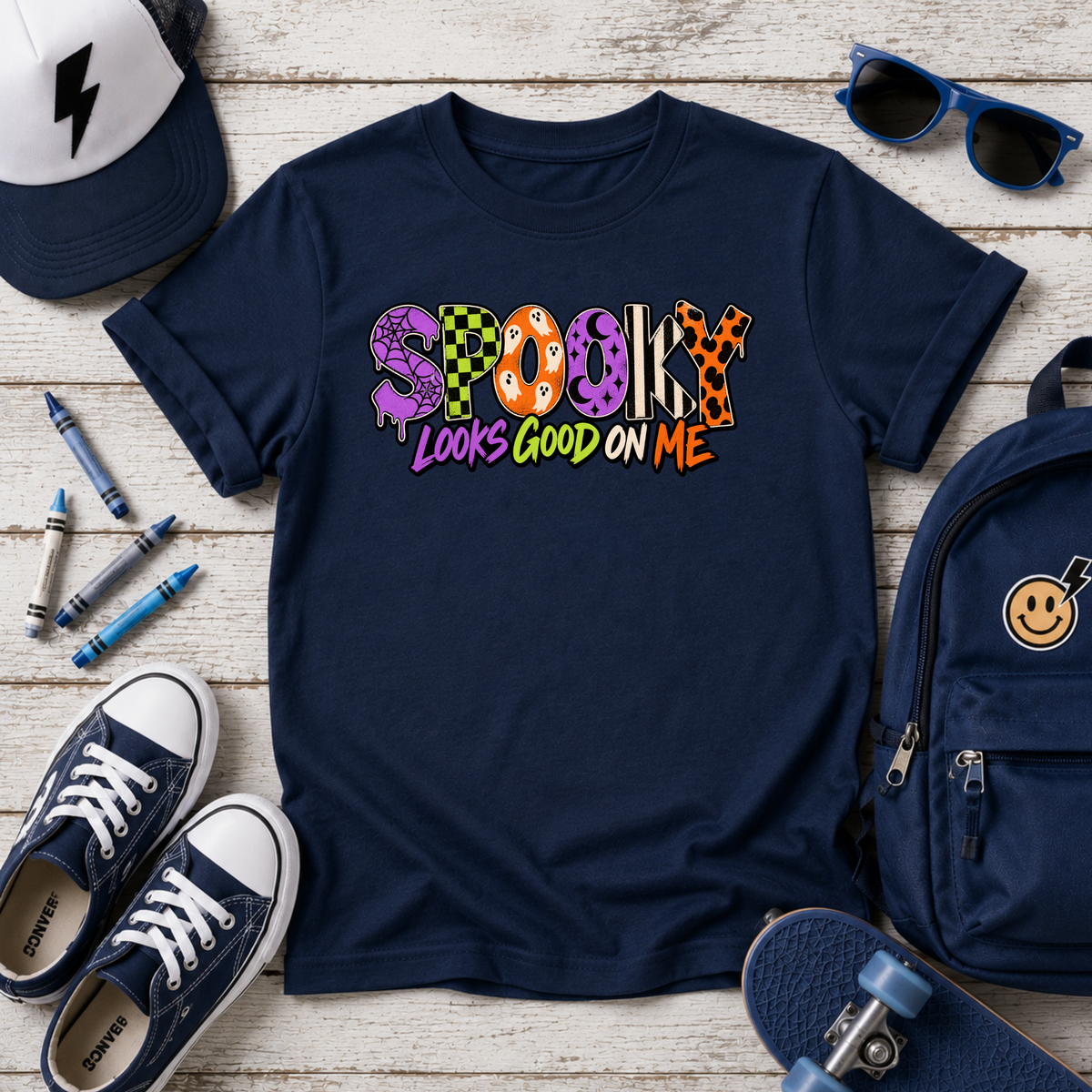 Kids "Spooky Looks Good On Me" Halloween Shirt