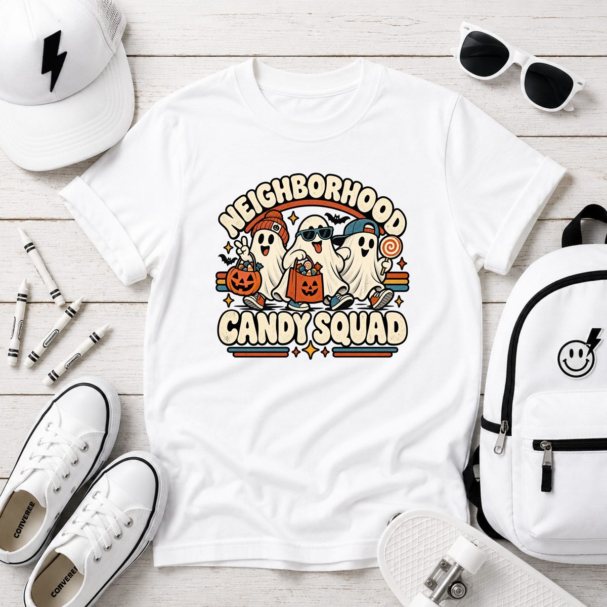Kids Halloween Graphic T-shirt "Neighborhood Candy Squad"