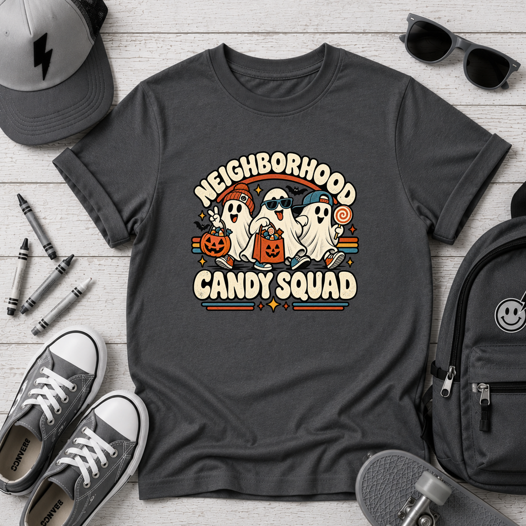 Kids Halloween Graphic T-shirt "Neighborhood Candy Squad"