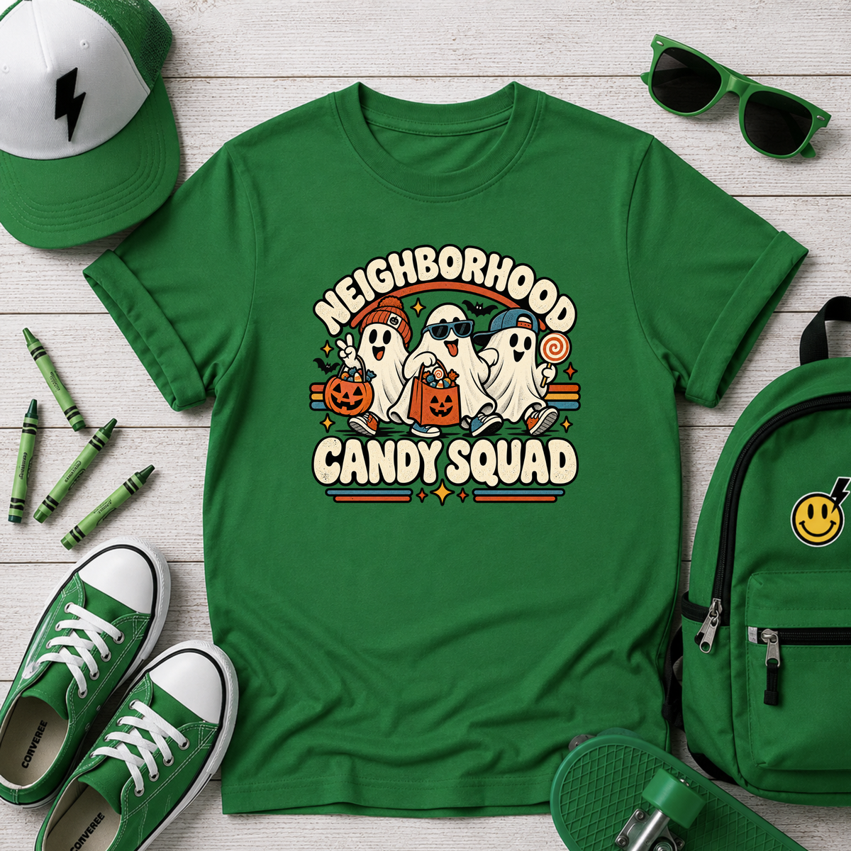 Kids Halloween Graphic T-shirt "Neighborhood Candy Squad"