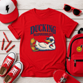 Kids Funny Relaxed Duck Graphic Shirt  "Ducking Responsibility"