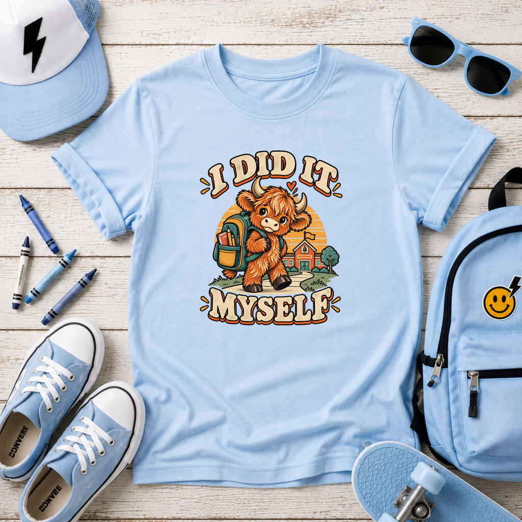 "I Did It Myself" Cute Cow Back-to-School Shirt