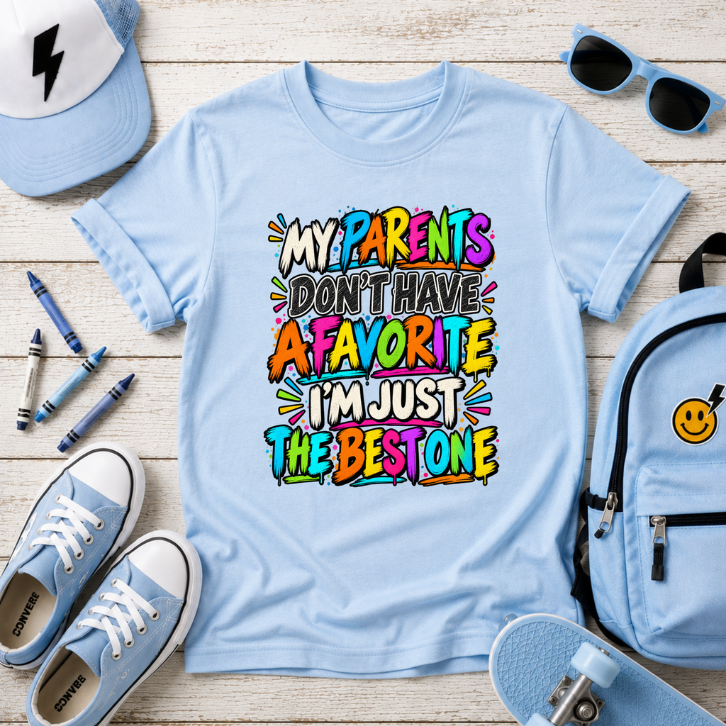 Kids "My Parents Don’t Have A Favorite I’m Just The Best One" Colorful Funny Graphic Tee