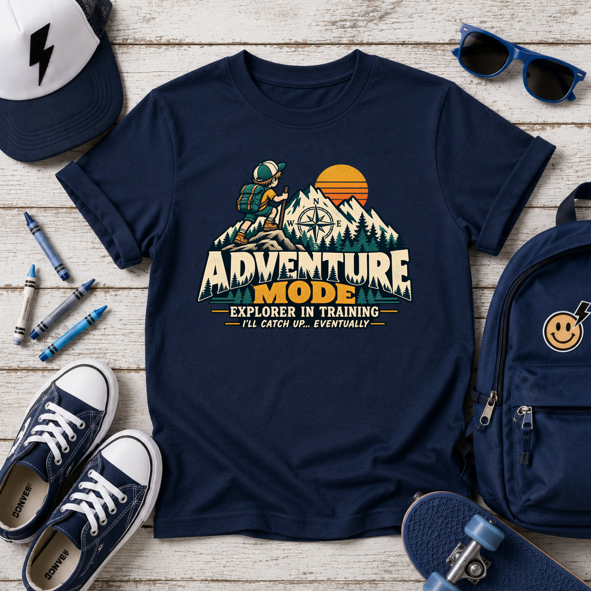 Kids "Adventure Mode: Explorer in Training" Graphic T-Shirt