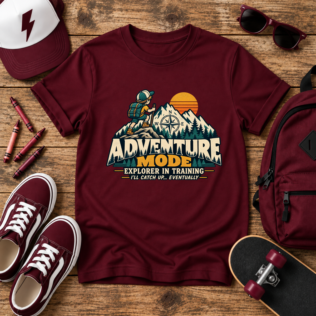 Kids "Adventure Mode: Explorer in Training" Graphic T-Shirt