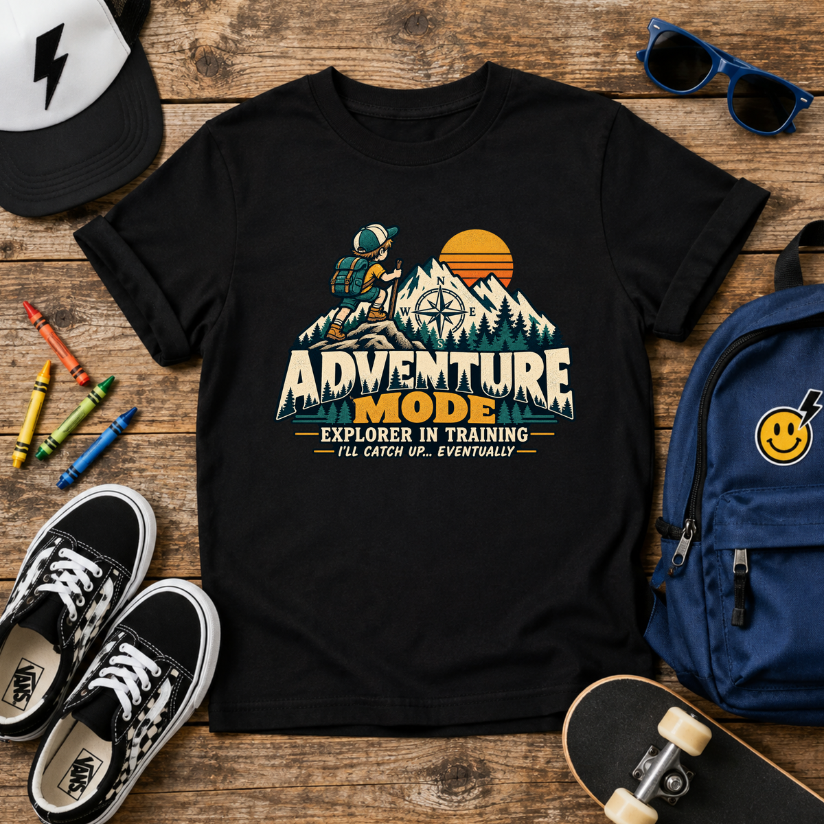 Kids "Adventure Mode: Explorer in Training" Graphic T-Shirt