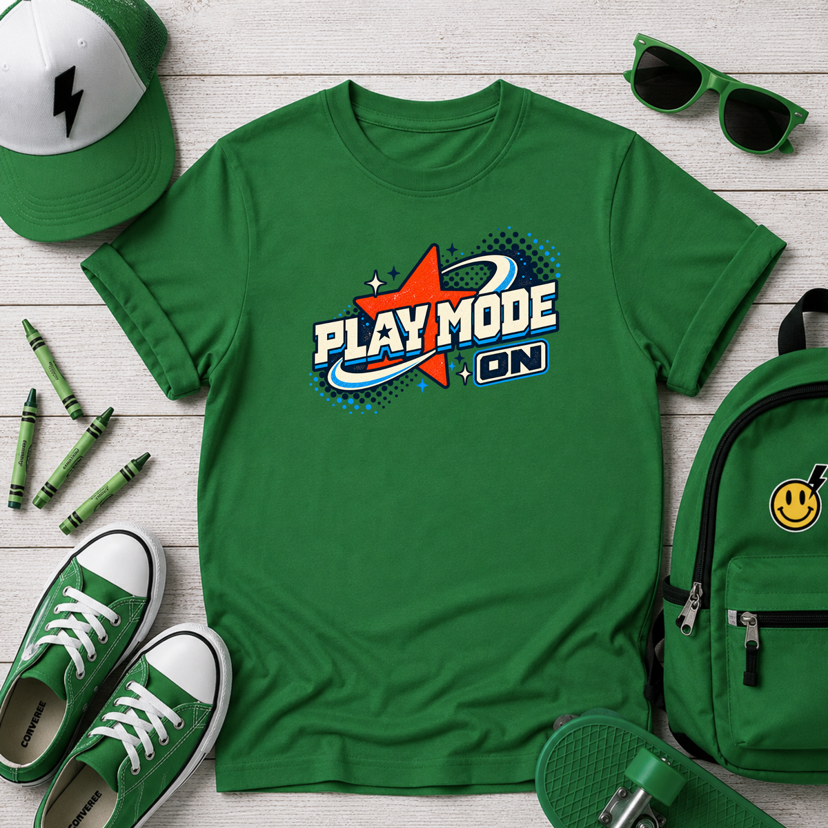 Kids - "Play Mode On" Retro Gamer Graphic T-shirt