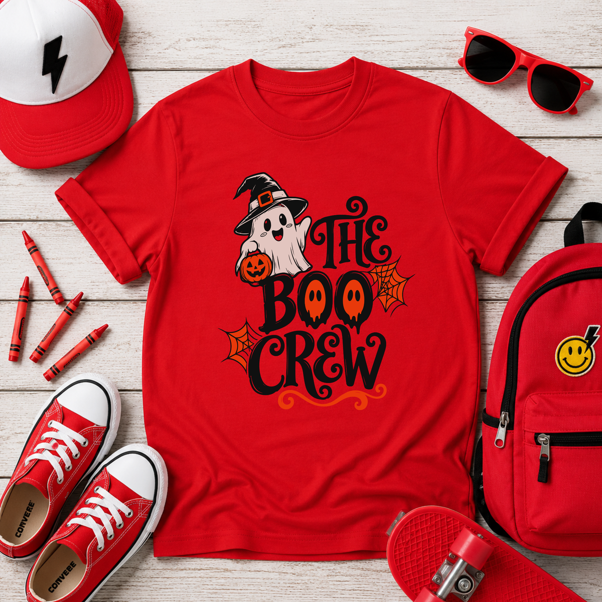 'The Boo Crew' Halloween Ghost Shirt for Kids