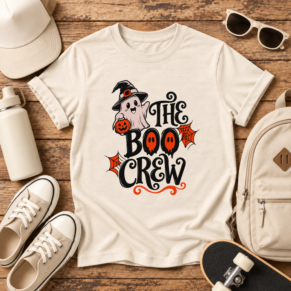 'The Boo Crew' Halloween Ghost Shirt for Kids