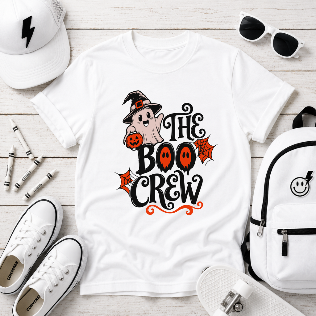 'The Boo Crew' Halloween Ghost Shirt for Kids