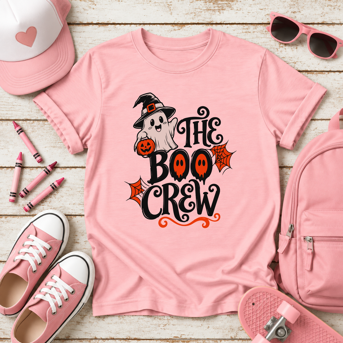 'The Boo Crew' Halloween Ghost Shirt for Kids