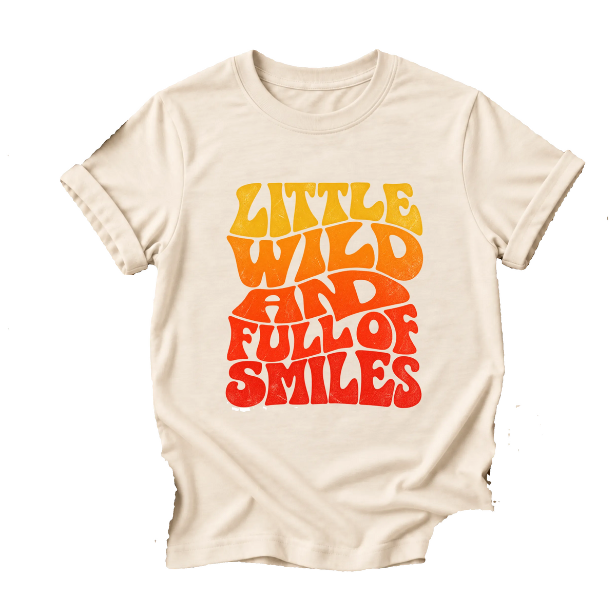 "Little Wild and Full of Smiles" Retro Graphic  Kids T-Shirt
