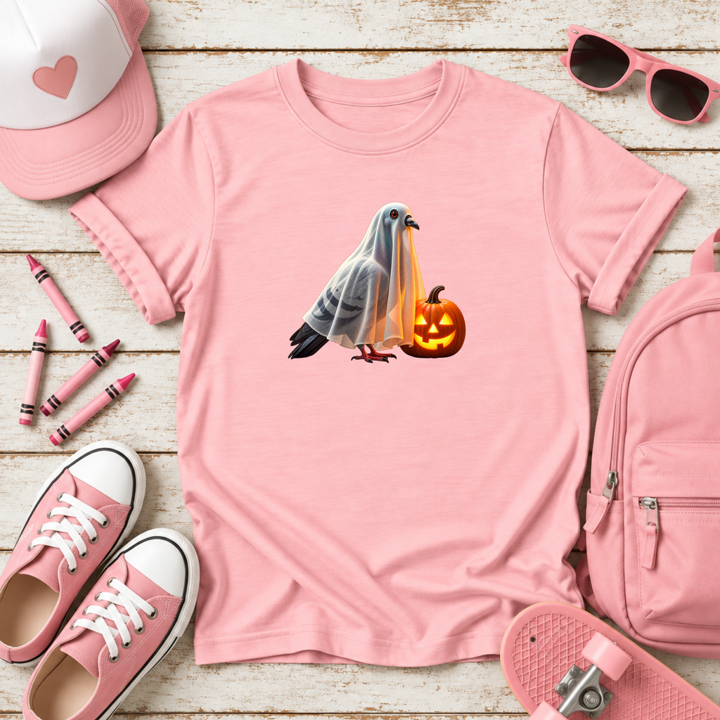 Ghost Pigeon Halloween Kids T-Shirt