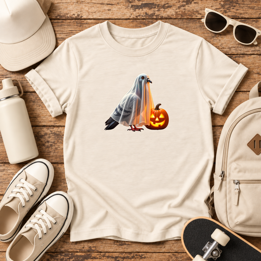 Ghost Pigeon Halloween Kids T-Shirt