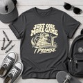 Just One More Game I Promise Kids Shirt, Funny Gamer Dinosaur Tee