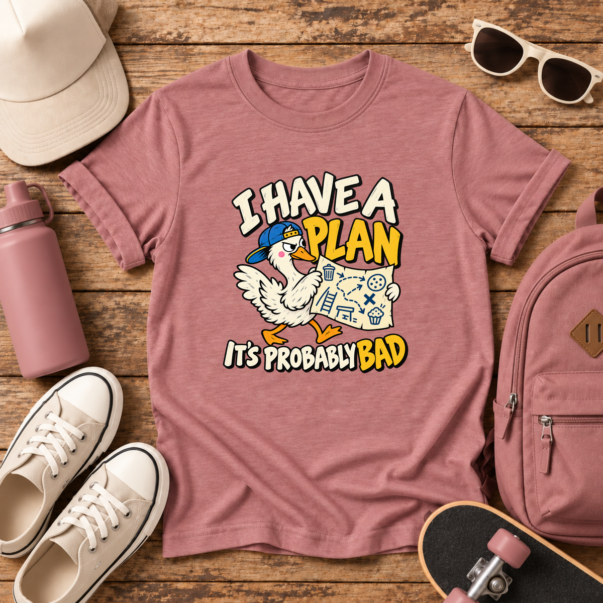 Funny Silly Goose Kids Shirt, I Have a Plan.