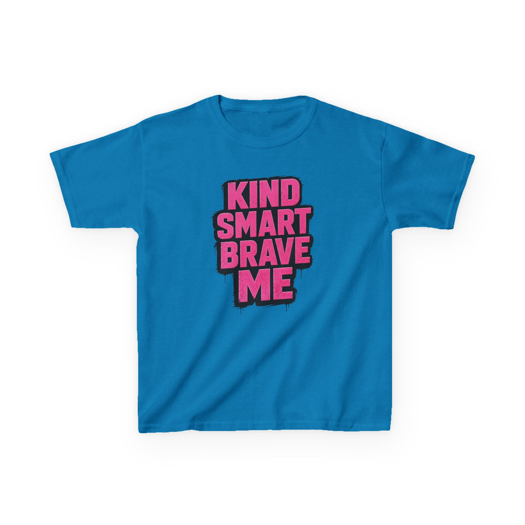 Girls Tee "Kind Smart Brave Me" Positive Affirmation Graphic
