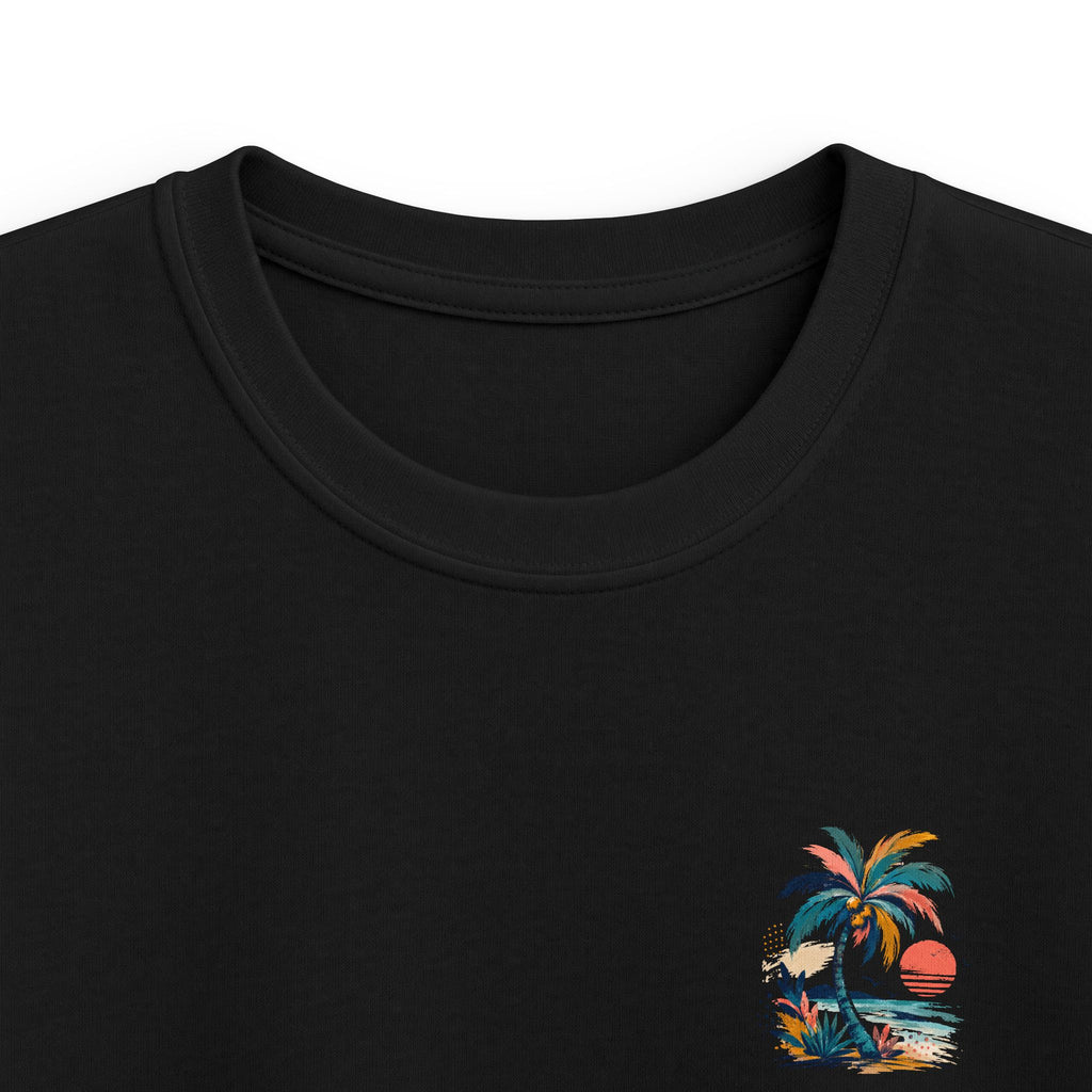 Kids Palm Beach T-Shirt Tropical Sunset Beach Tee for Children