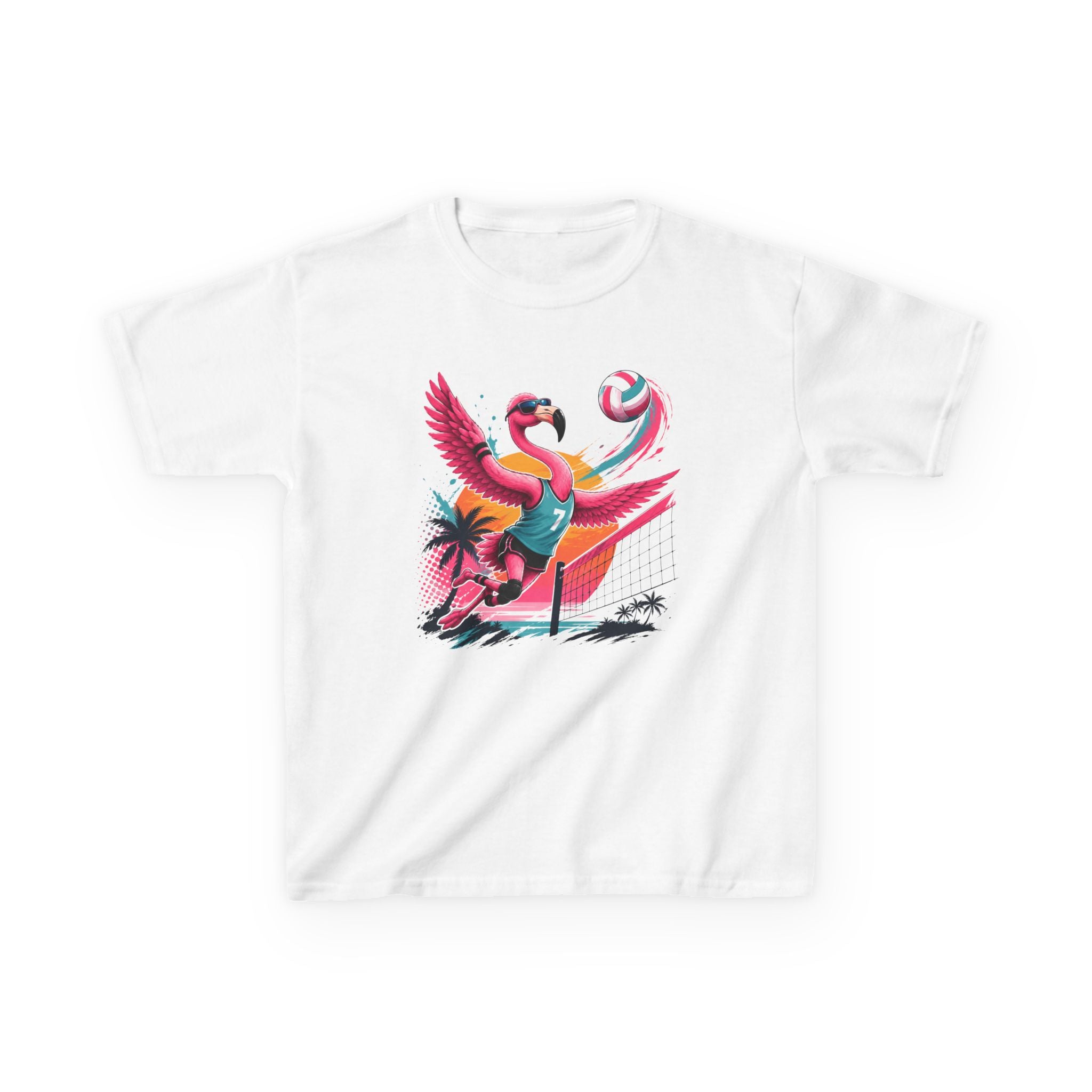 Volleyball Flamingo T-Shirt | Beach Volleyball Flamingo Graphic | Funny Summer Sports Tee | Volleyball Player Gift | Tropical Athlete Shirt