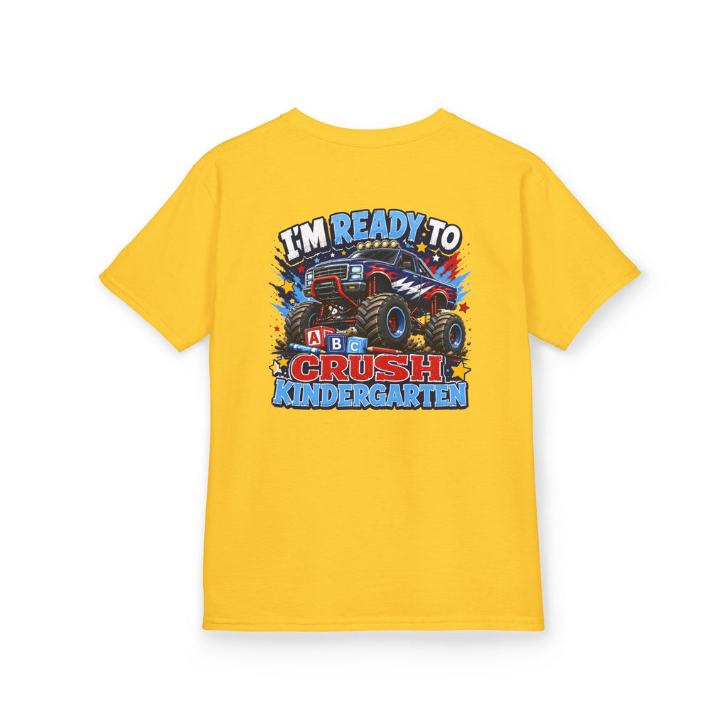 "I'm Ready to Crush Kindergarten" Grade Monster Truck Back to School Kids Graphic T-Shirt
