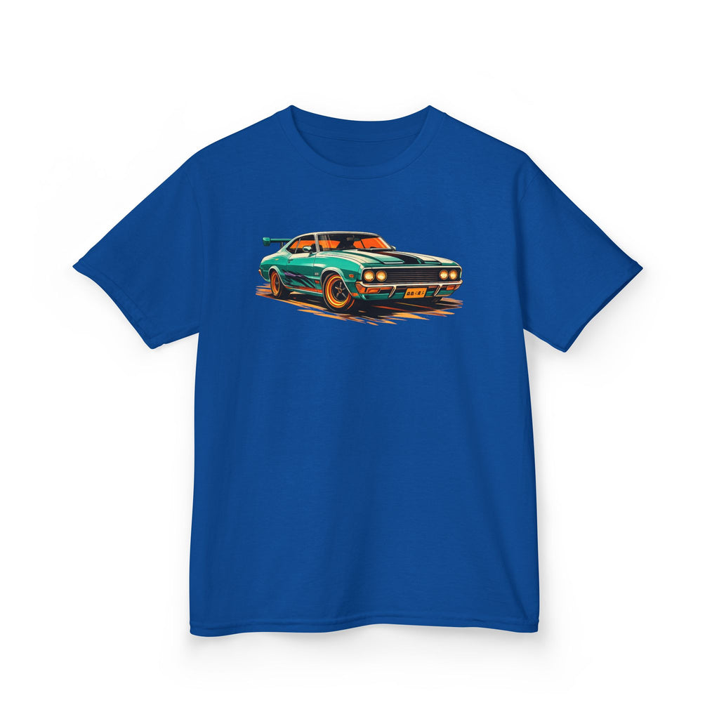Boys Classic Muscle Car Tee "Retro Green Hotrod Graphic"