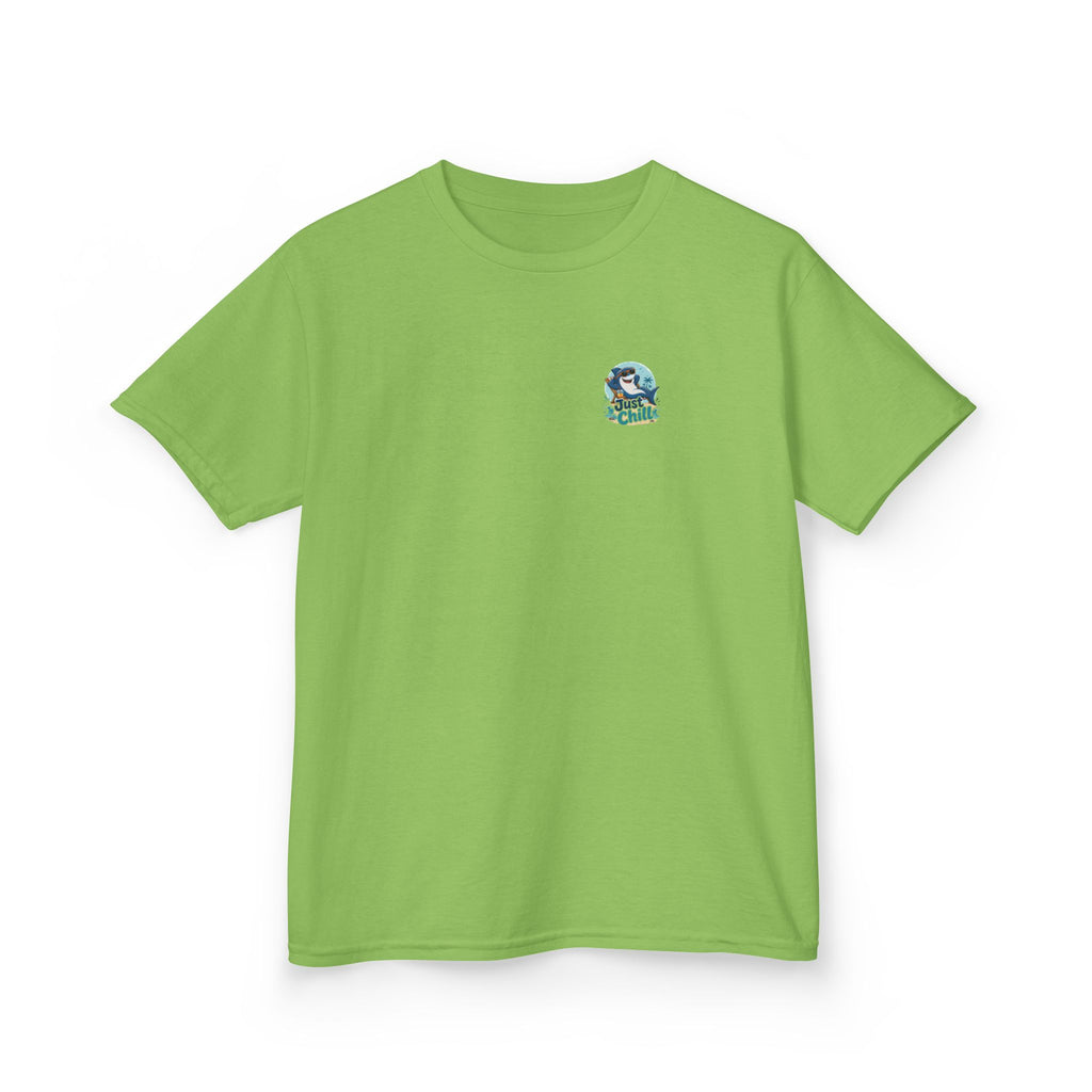 Kids Tee 'Just Chill' Surfing Shark Girls and Boys Graphic