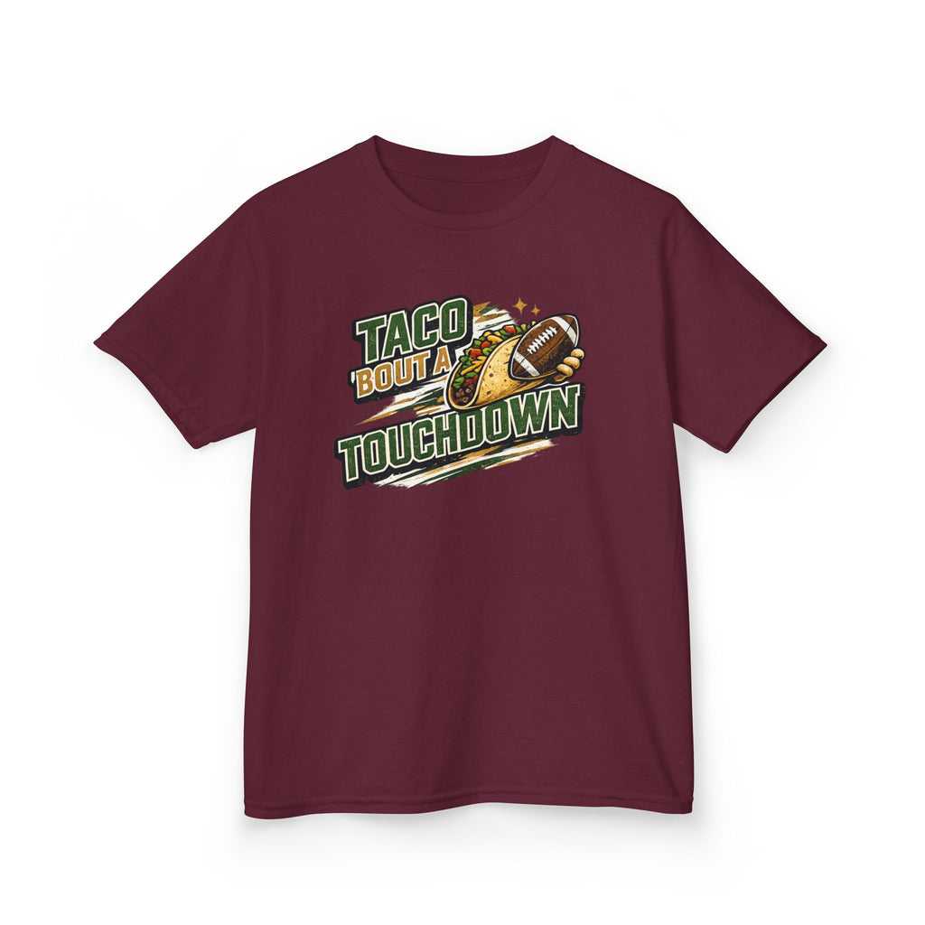 Taco 'Bout a Touchdown Football T-Shirt Design | Taco Football Graphic | Game Day Sports Tee