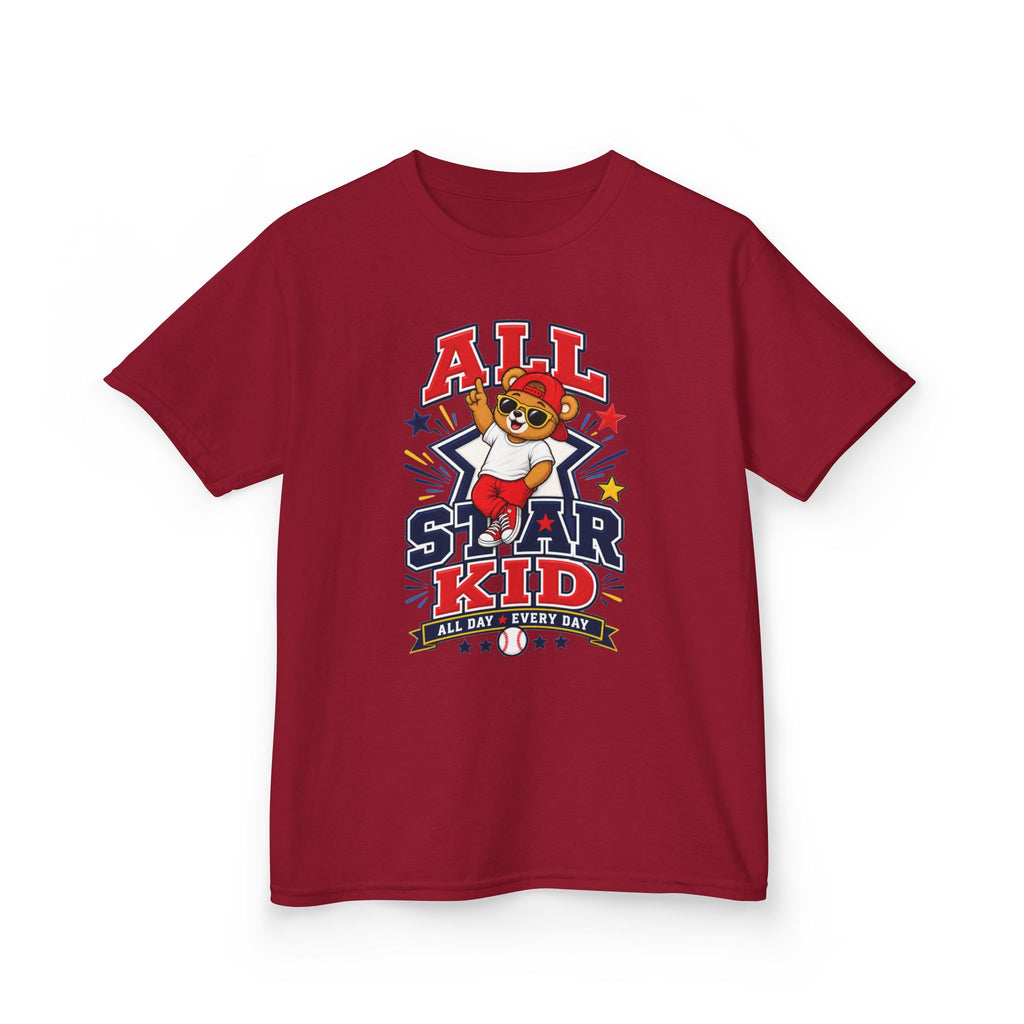 All Star Kid Kids T‑Shirt  Cute Baseball Bear Sports Graphic Tee