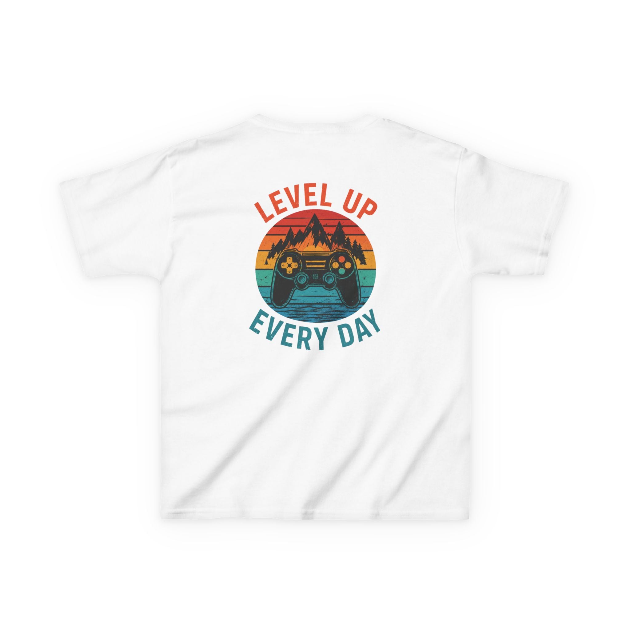 Kids Tee "Level Up Every Day" Retro Gamer Graphic