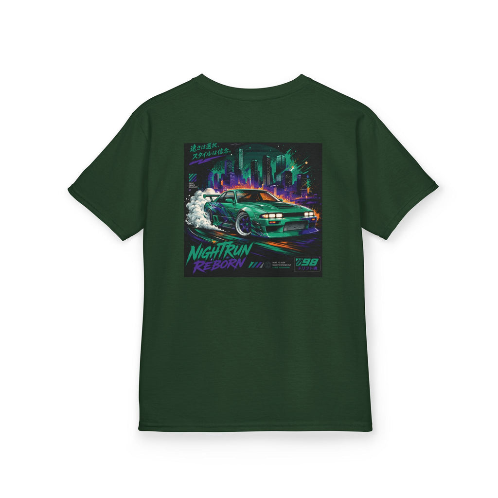 Boys Tee "Retro Nightrun Drift Car" Graphic (Neon City)