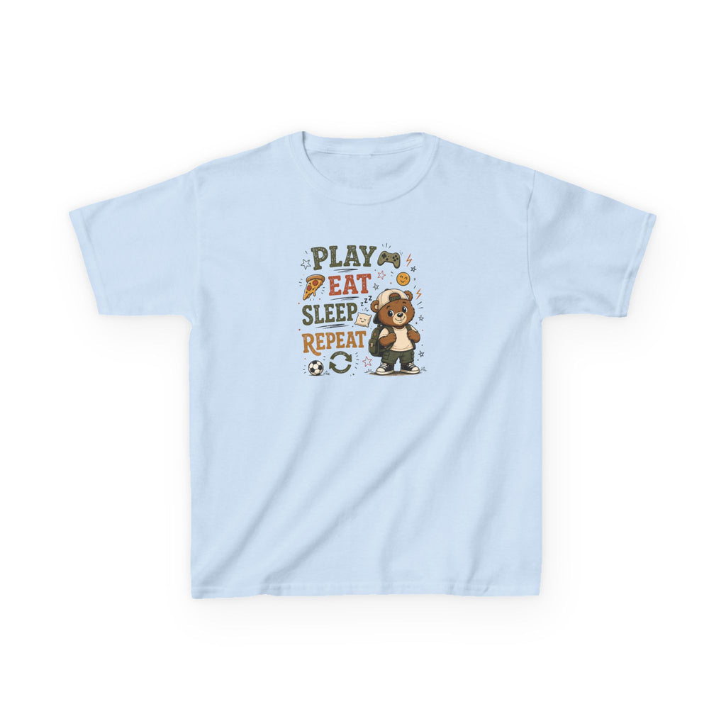 Kids Funny T-Shirt — "PLAY-EAT-SLEEP-REPEAT"