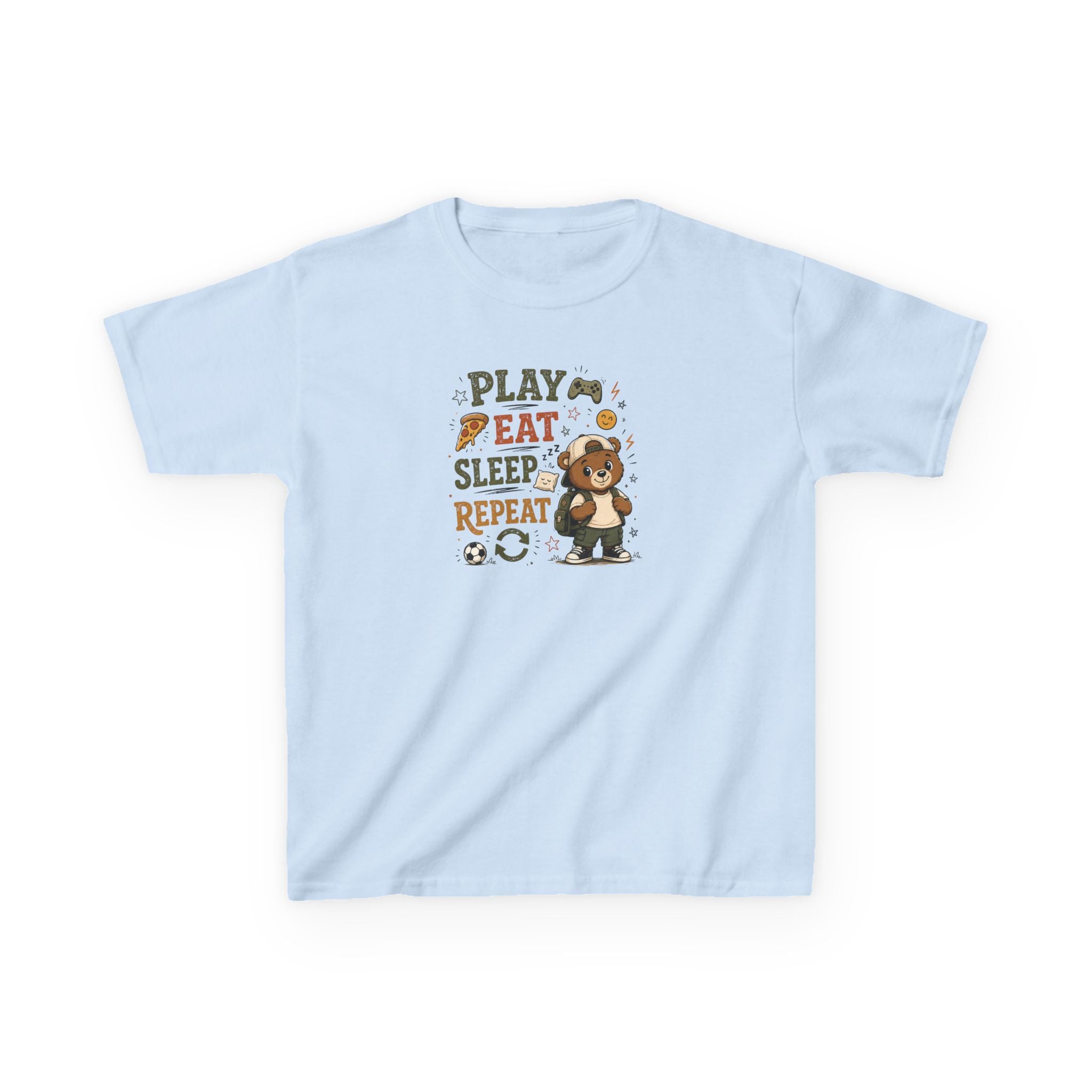 Kids Funny T-Shirt — "PLAY-EAT-SLEEP-REPEAT"