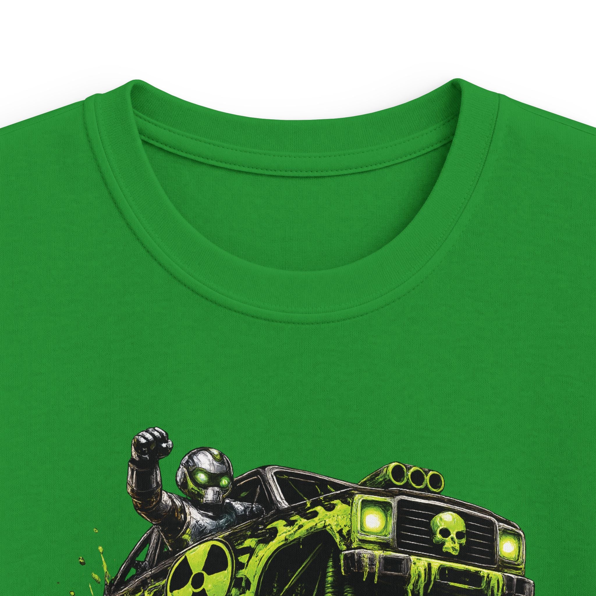 Boys Monster Truck T‑Shirt Green Mud Splash Off‑Road Tee
