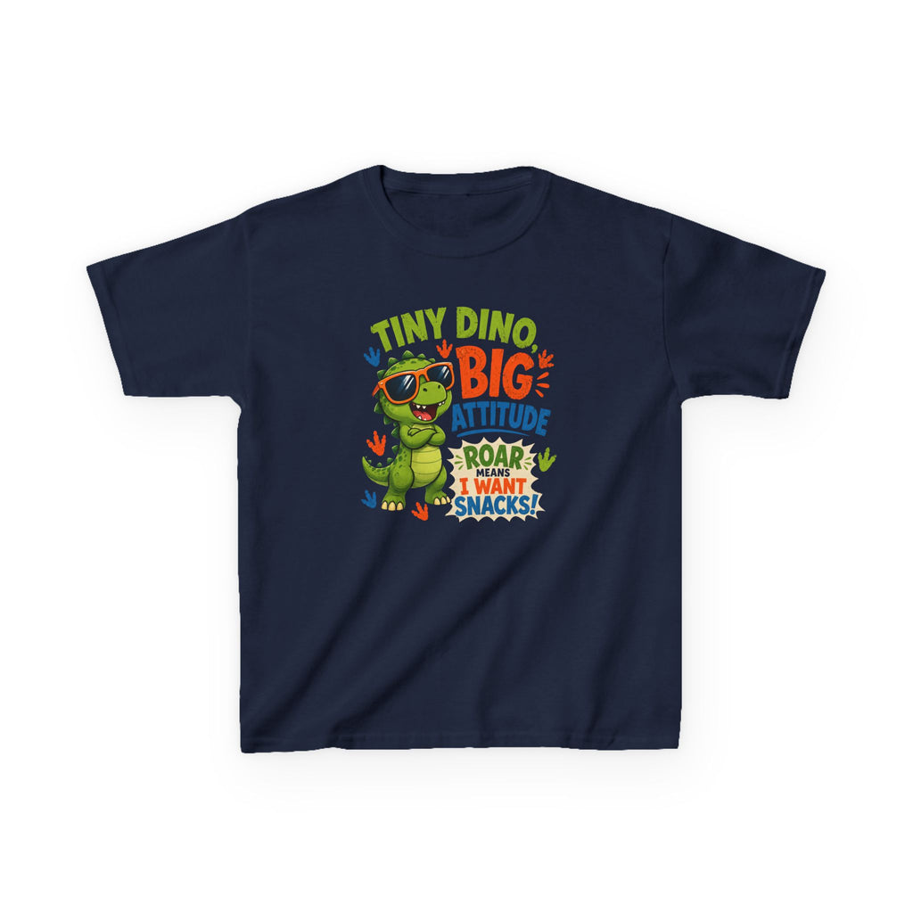 Kids T-Shirt "Tiny Dino, Big Attitude: Roar I Want Snacks" Cute Dino Tee