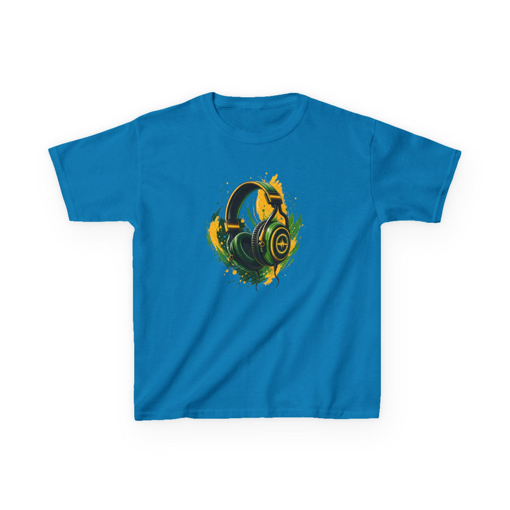 Color Splash Headphones Gamer Tee Design Graphic kids T-Shirt Design