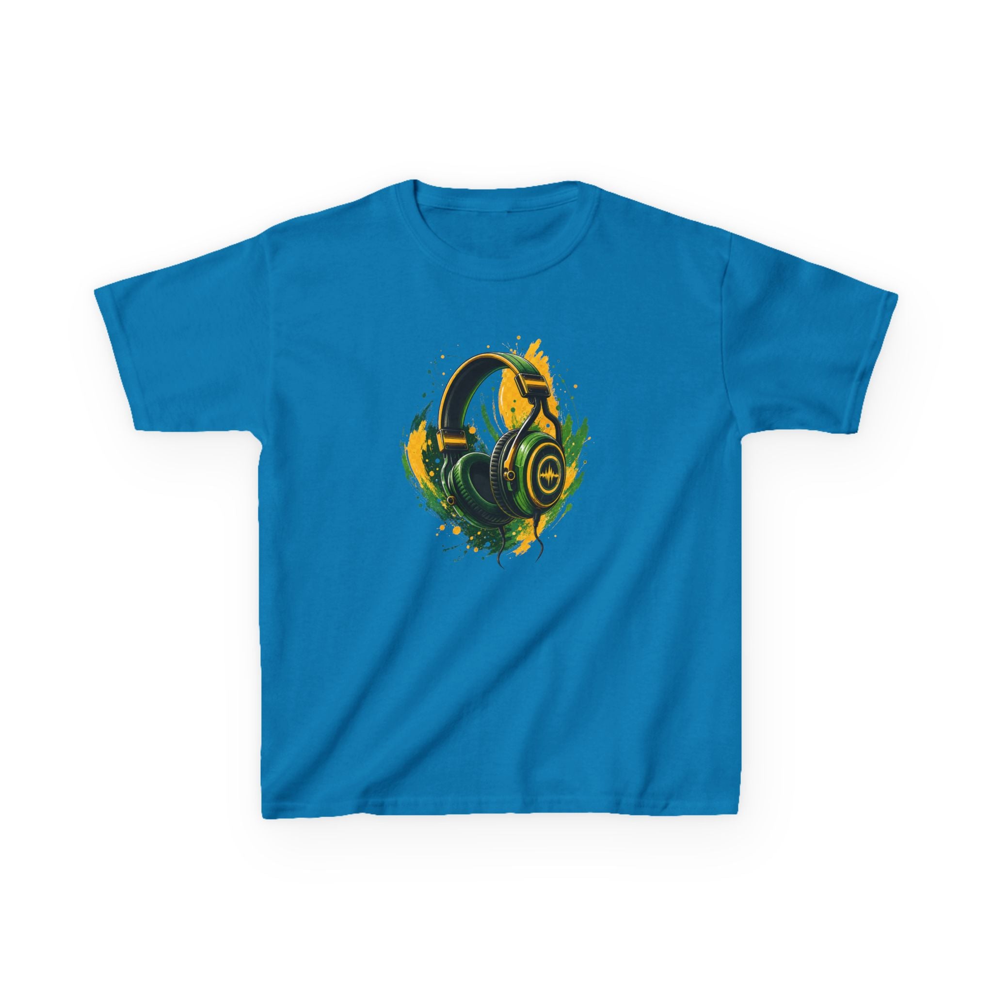 Color Splash Headphones Gamer Tee Design Graphic kids T-Shirt Design